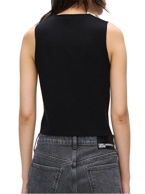 Gilet nero in maglia Karl Lagerfeld jeans | A4W18060999